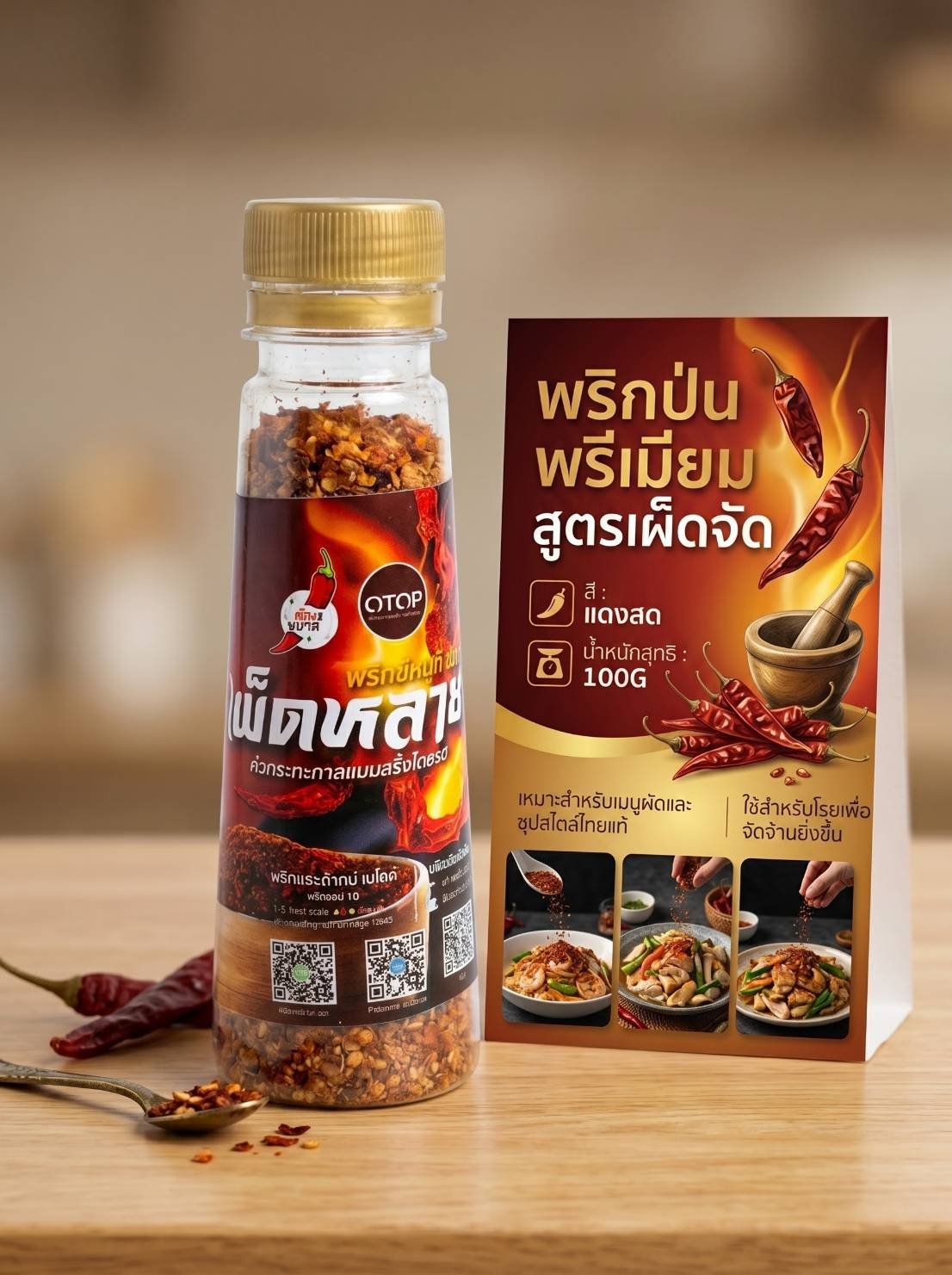 พริกป่นเผ็ดมาตรฐาน แดง (21x) 100g